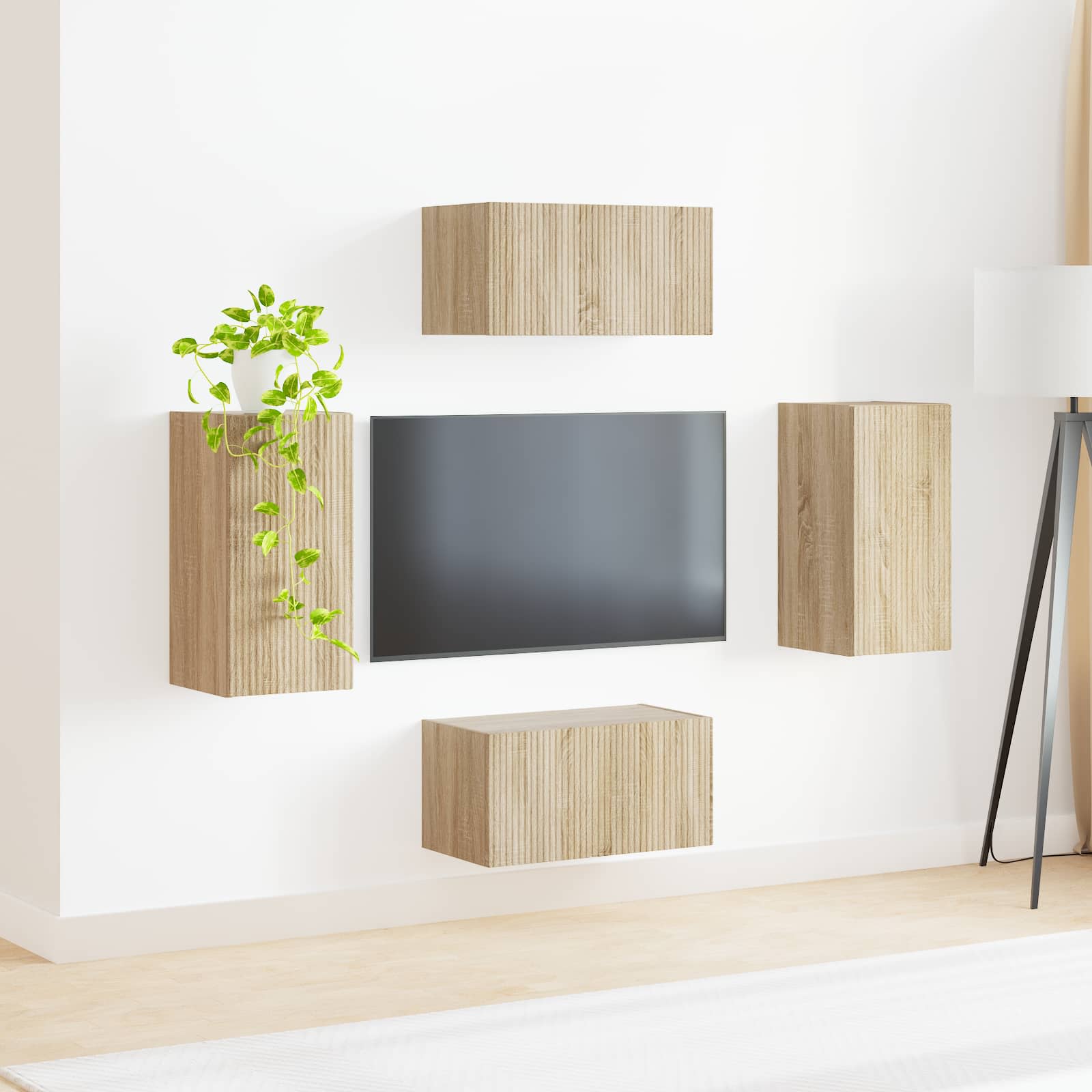 Set mobile TV 4 pcs Rovere Sonoma Legno multistrato