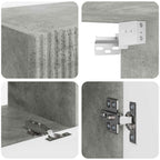 Set mobile TV 4 pcs Grigio cemento Legno multistrato