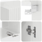 Set mobile TV 4 pcs Bianco Lucido Legno multistrato