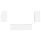 Set mobile TV 4 pcs Bianco Lucido Legno multistrato