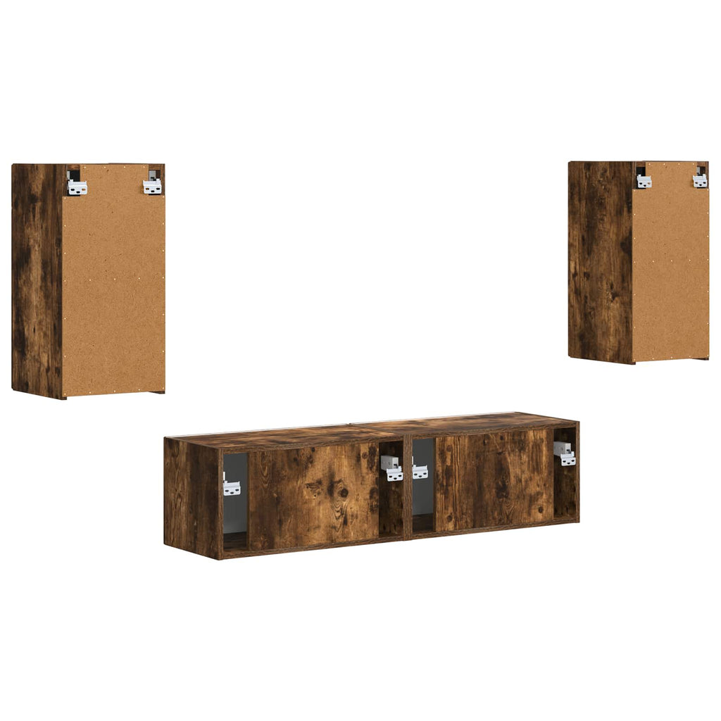 Set mobile TV 4 pcs Rovere fumé Legno multistrato