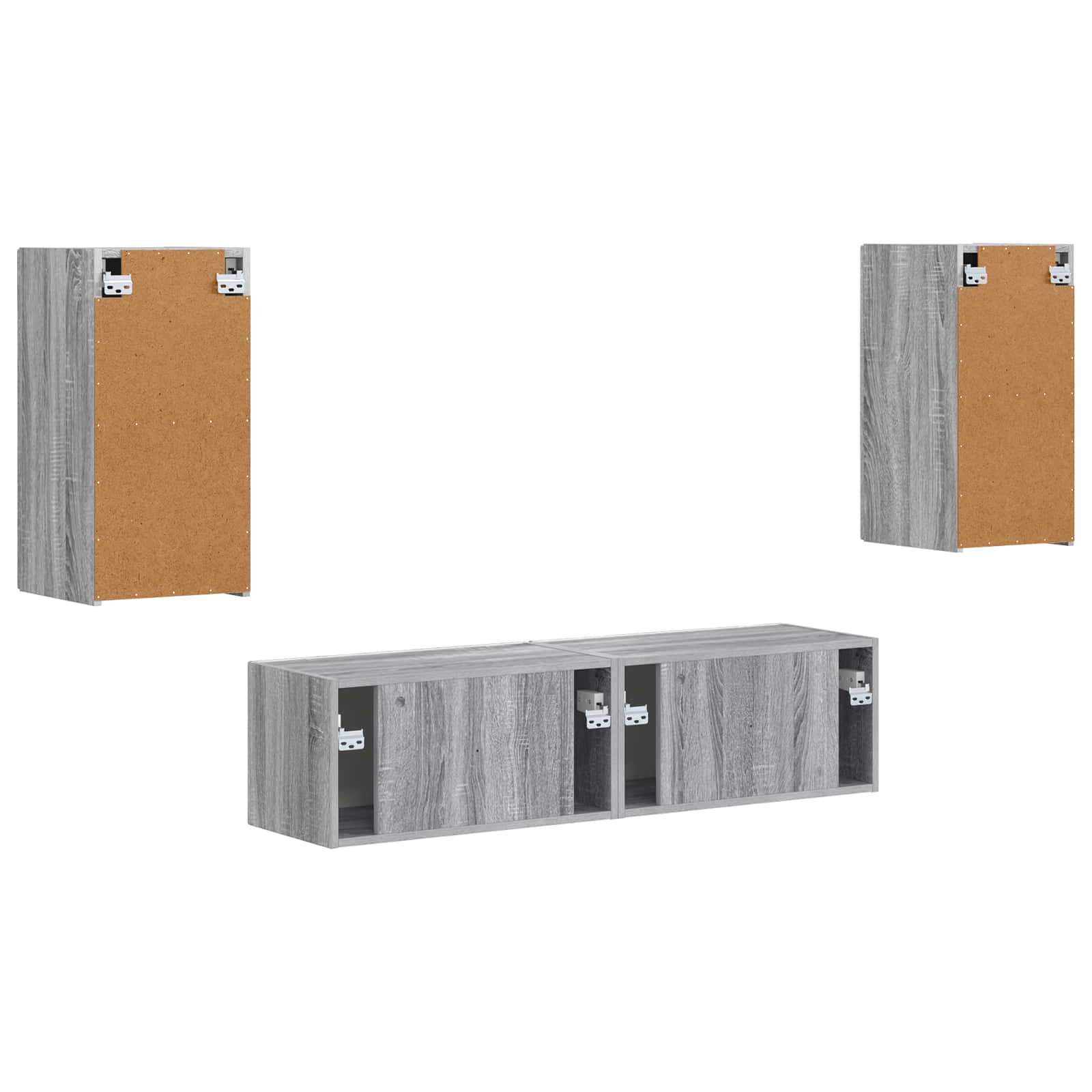 Set mobile TV 4 pcs Grigio Sonoma Legno multistrato