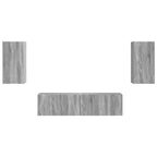 Set mobile TV 4 pcs Grigio Sonoma Legno multistrato