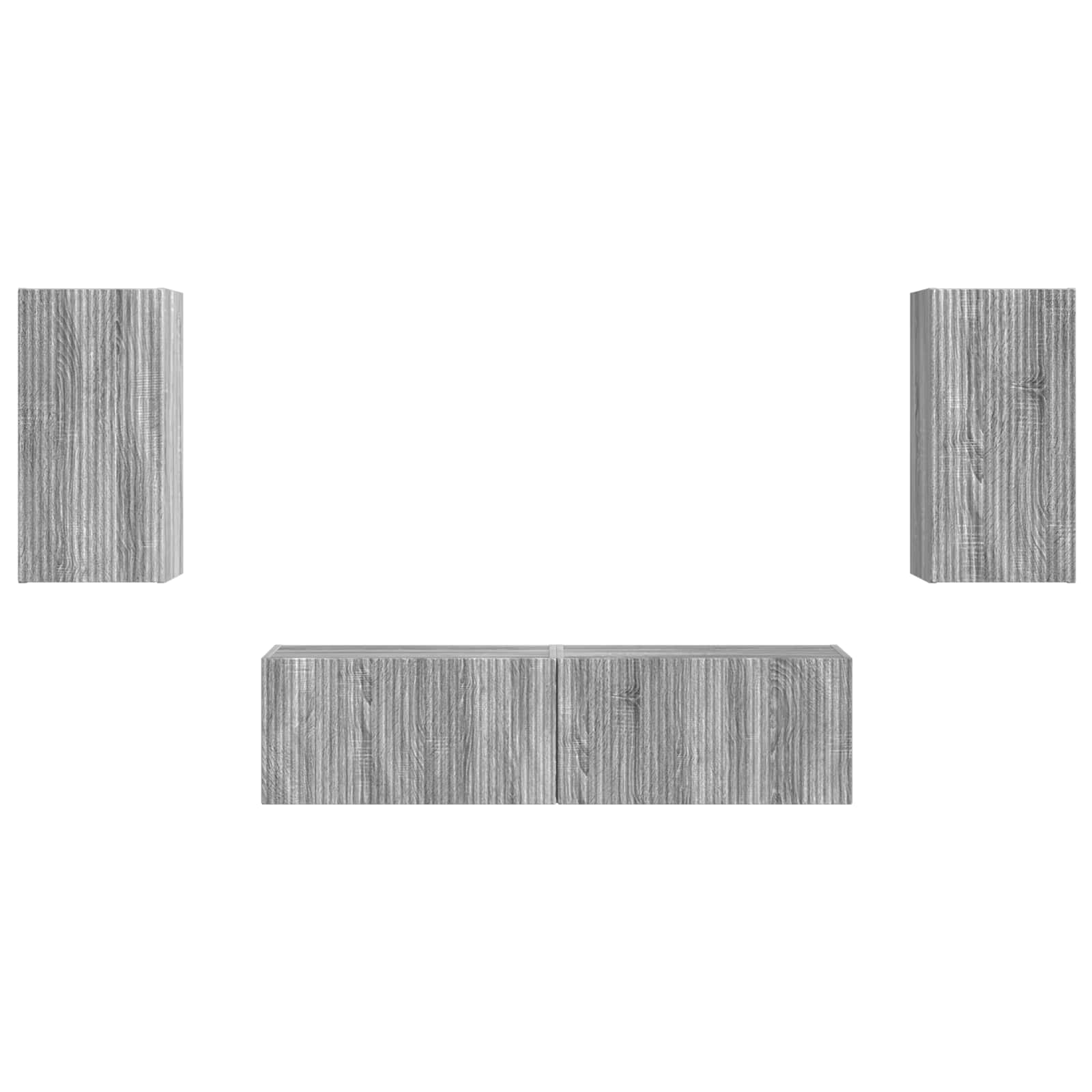 Set mobile TV 4 pcs Grigio Sonoma Legno multistrato