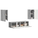 Set mobile TV 4 pcs Grigio Sonoma Legno multistrato