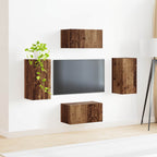 Set mobile TV 4 pcs Legno vecchio Legno multistrato
