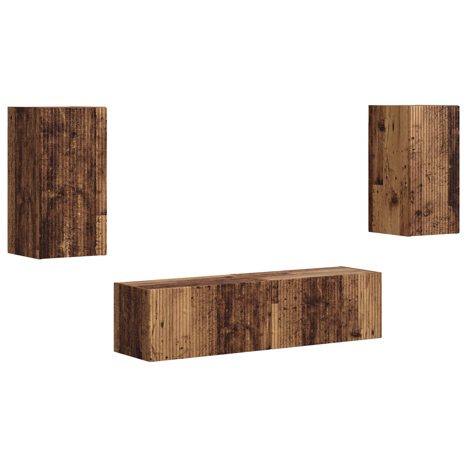 Set mobile TV 4 pcs Legno vecchio Legno multistrato