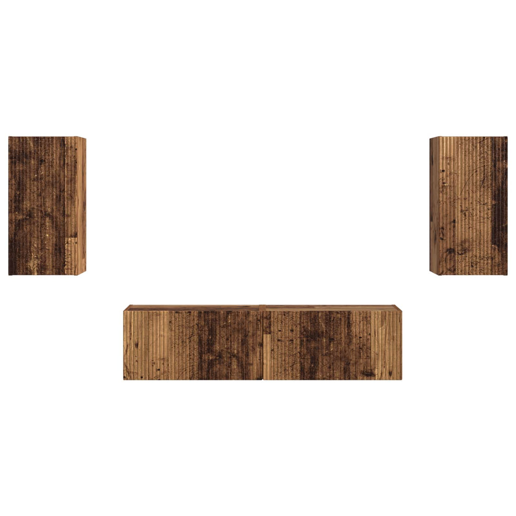 Set mobile TV 4 pcs Legno vecchio Legno multistrato