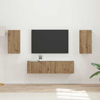 Set mobile TV 4 pcs Rovere artigianale Legno multistrato