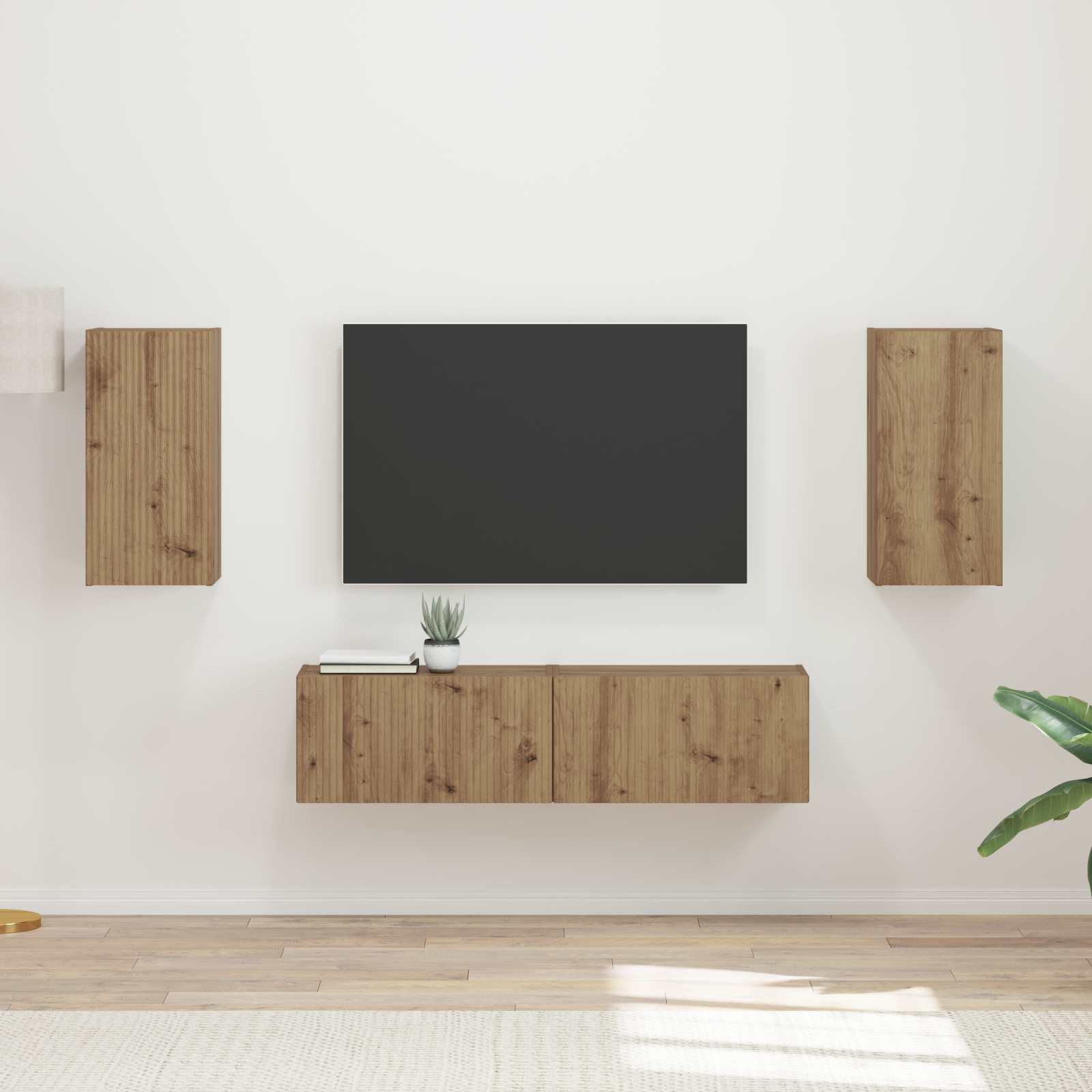 Set mobile TV 4 pcs Rovere artigianale Legno multistrato