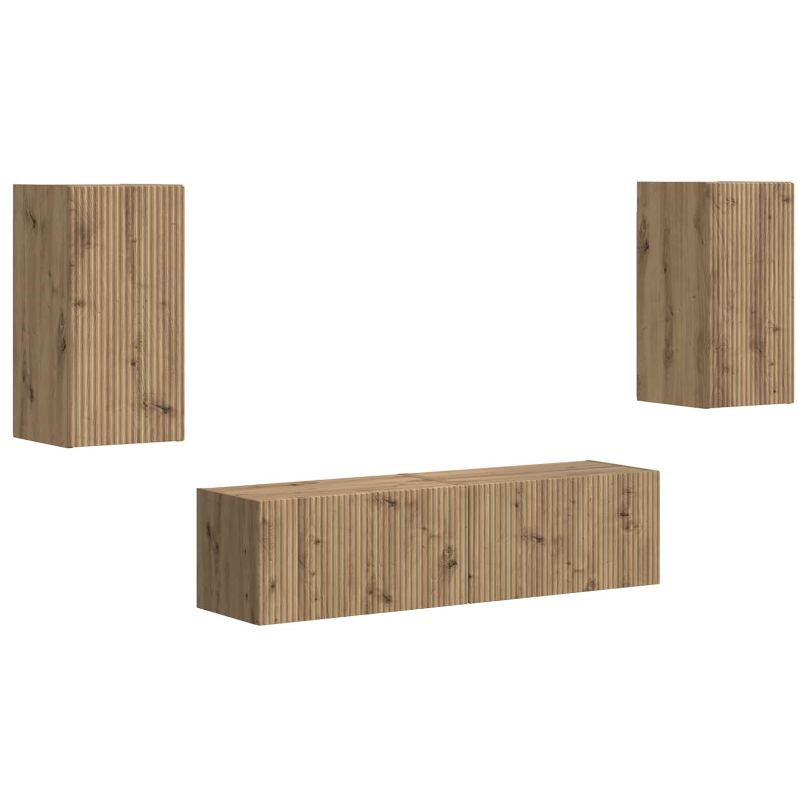 Set mobile TV 4 pcs Rovere artigianale Legno multistrato