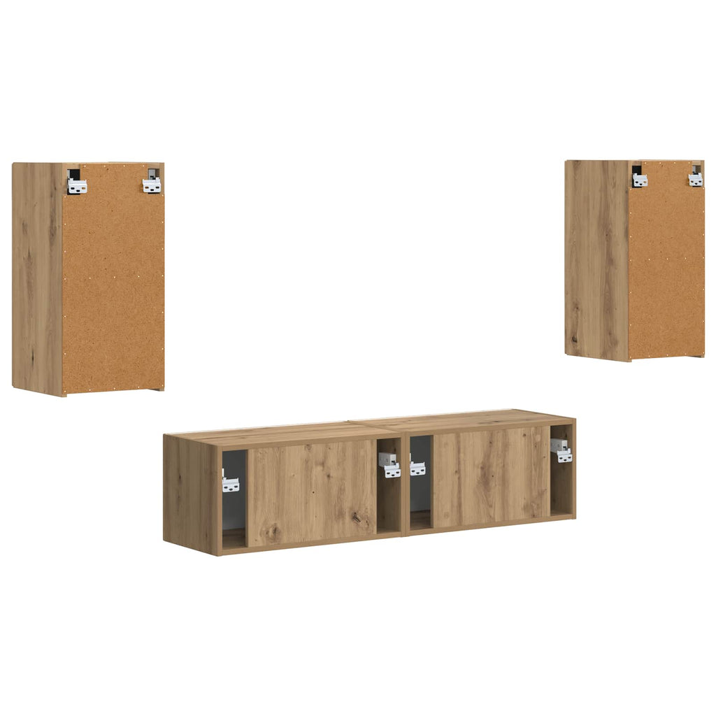 Set mobile TV 4 pcs Rovere artigianale Legno multistrato