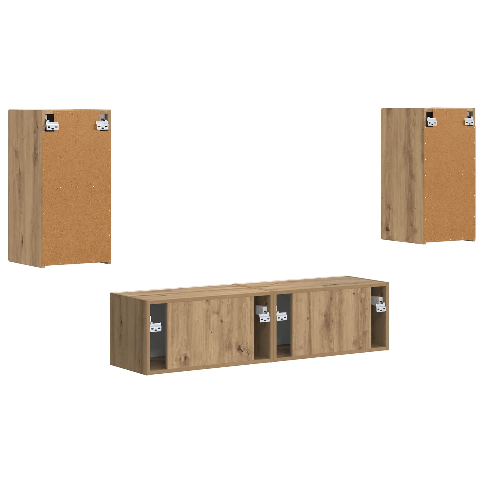 Set mobile TV 4 pcs Rovere artigianale Legno multistrato