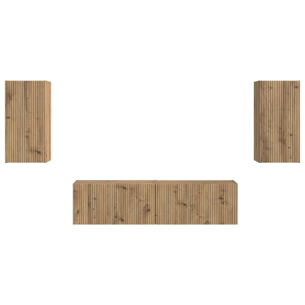 Set mobile TV 4 pcs Rovere artigianale Legno multistrato