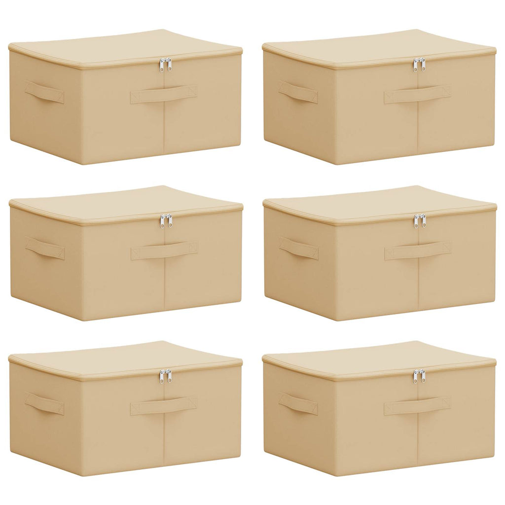 Scatola di Stoccaggio 6 pcs Crema 50 x 30 x 25 cm