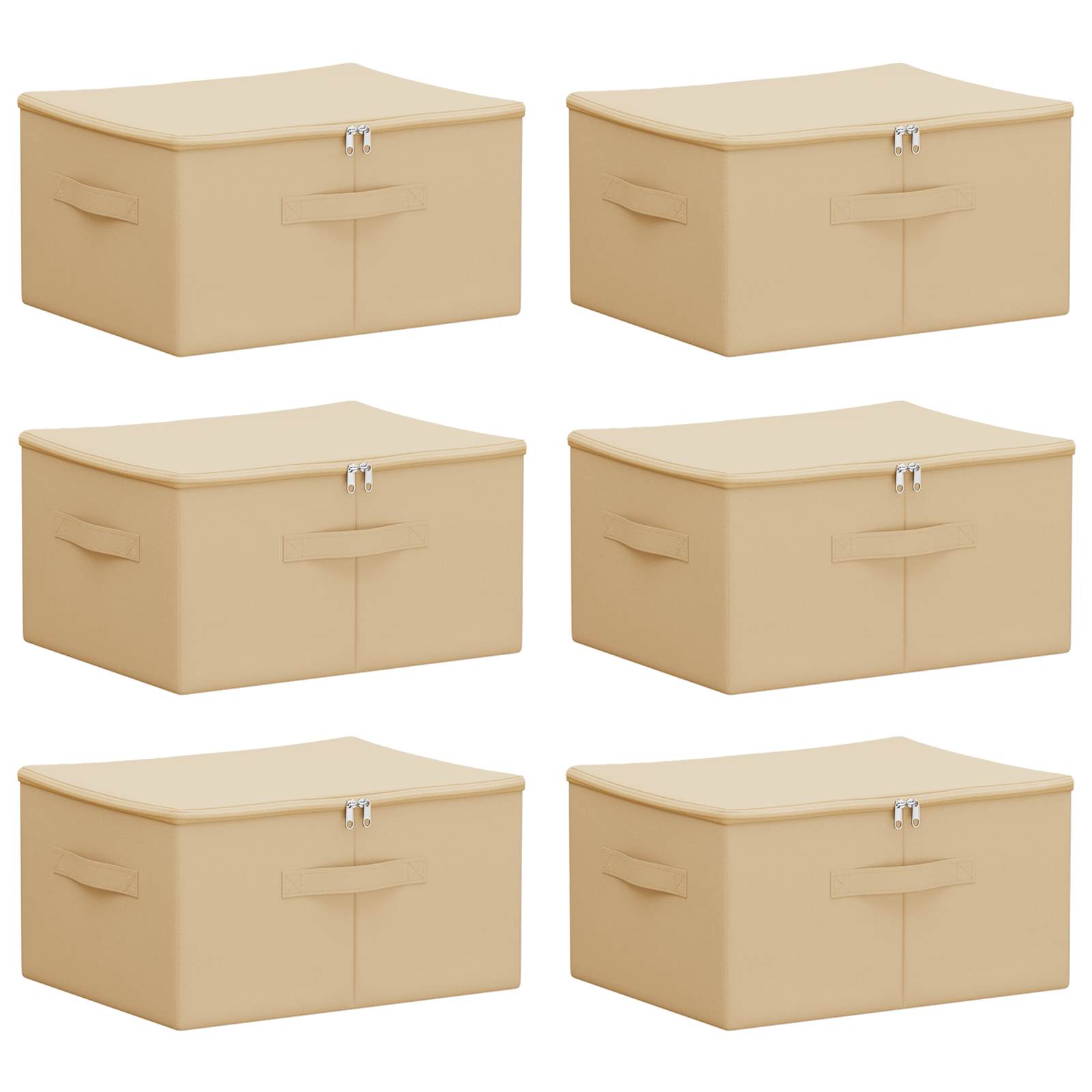 Scatola di Stoccaggio 6 pcs Crema 50 x 30 x 25 cm