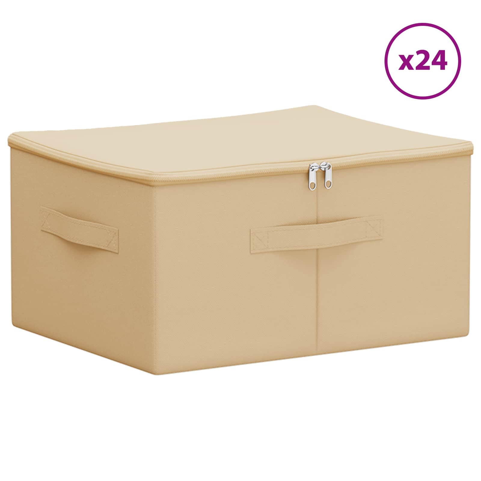 Scatola di Stoccaggio 24 pcs Crema 50 x 30 x 25 cm
