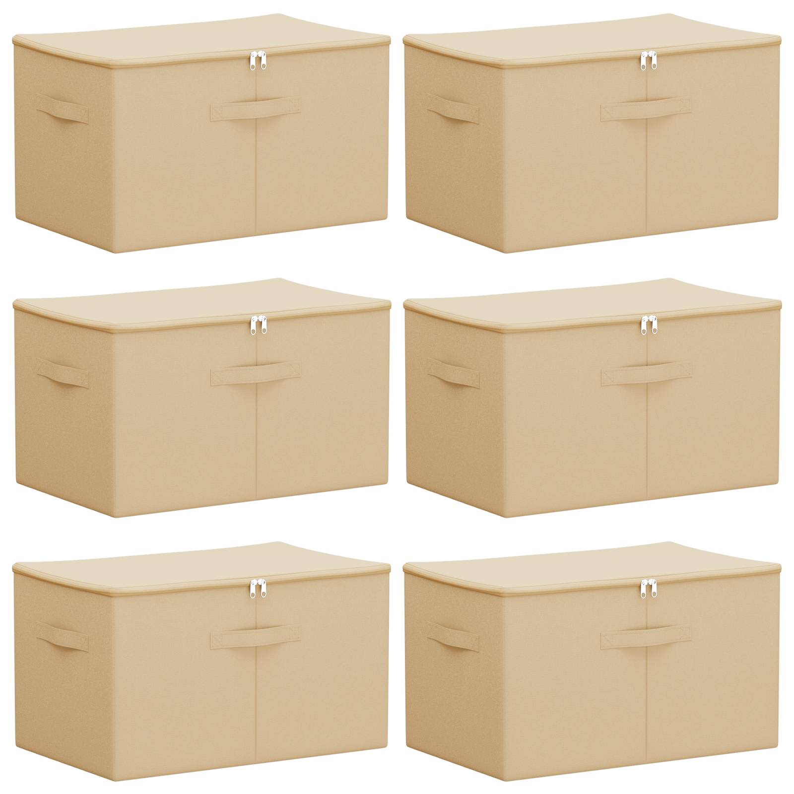 Scatola di Stoccaggio 6 pcs Crema 55 x 35 x 32 cm