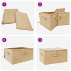 Scatola di Stoccaggio 6 pcs Crema 60 x 43 x 35 cm