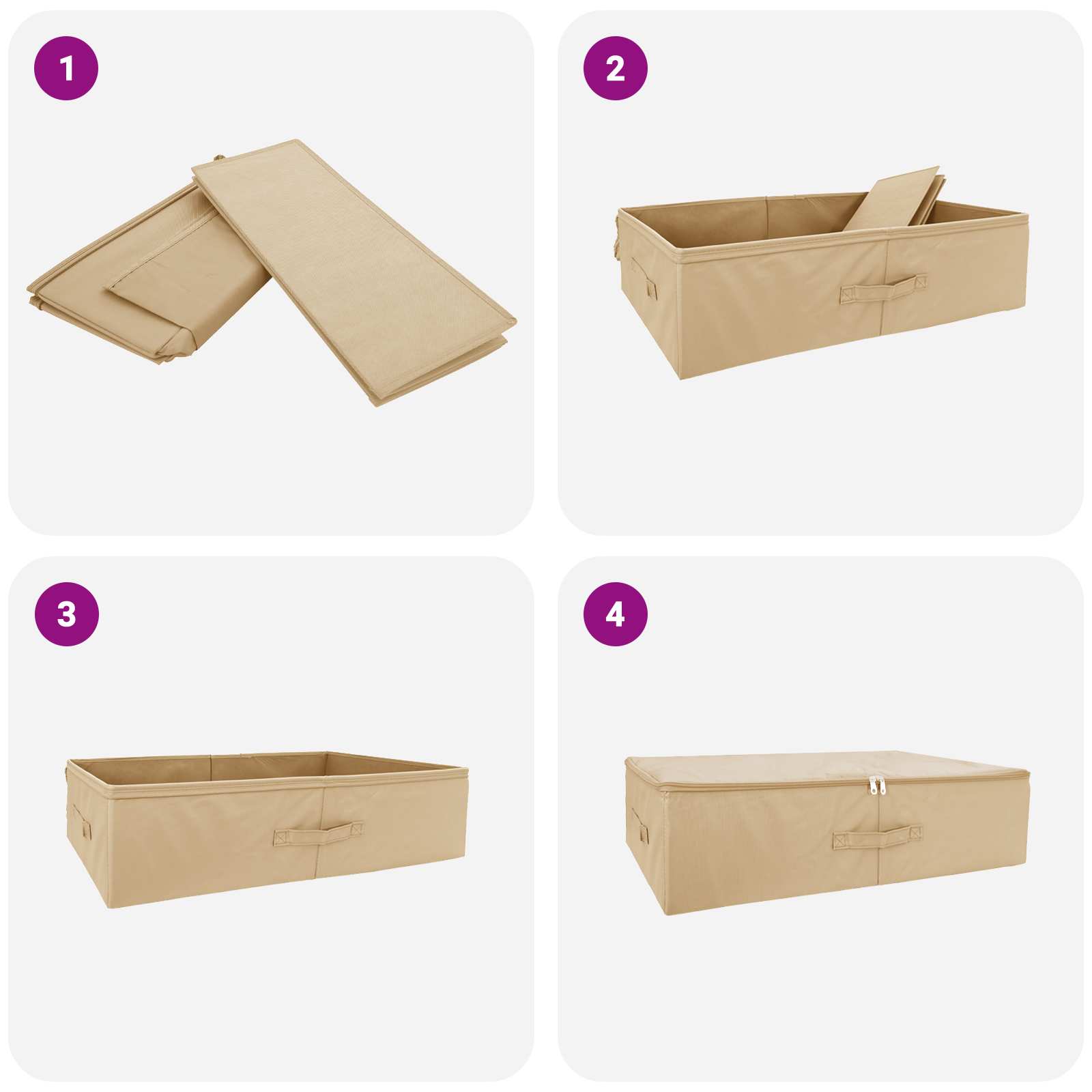 Scatola di Stoccaggio 6 pcs Crema 70 x 40 x 18 cm