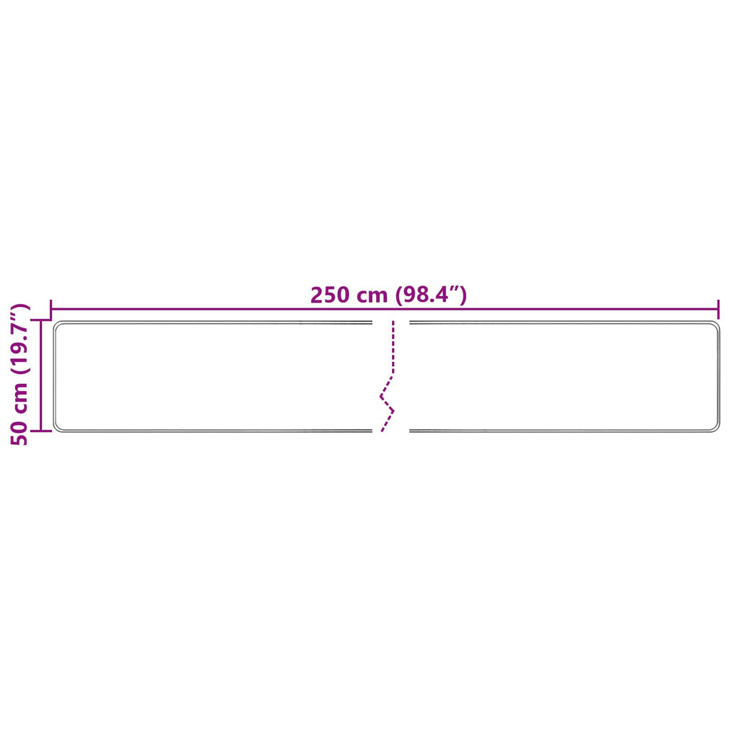 Runner Tappeto MARSA Crema 50 x 250 cm Poliestere e PVC