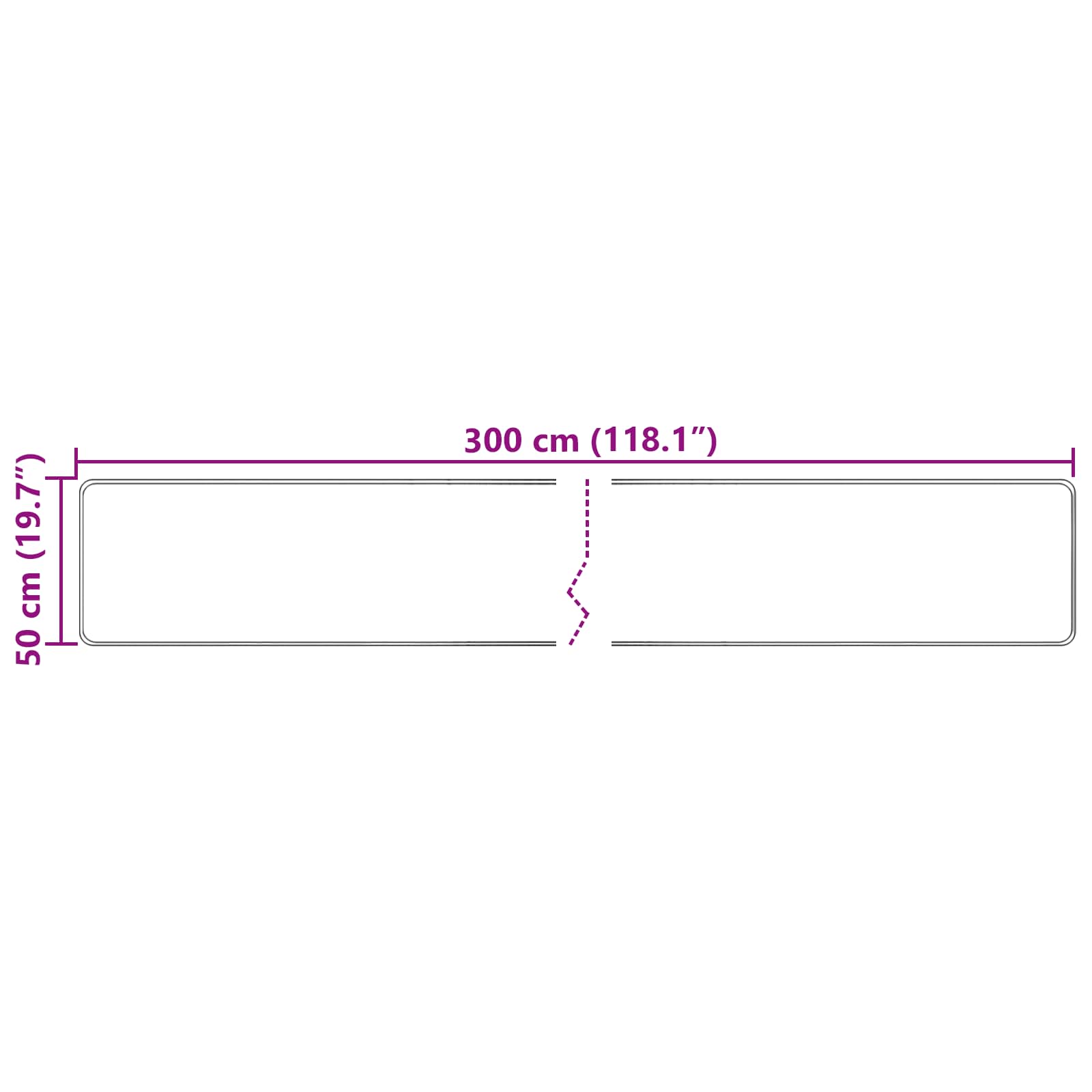 Runner Tappeto MARSA Crema 50 x 300 cm Poliestere e PVC