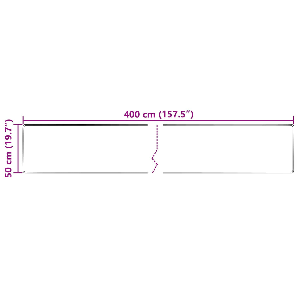 Runner Tappeto MARSA Crema 50 x 400 cm Poliestere e PVC