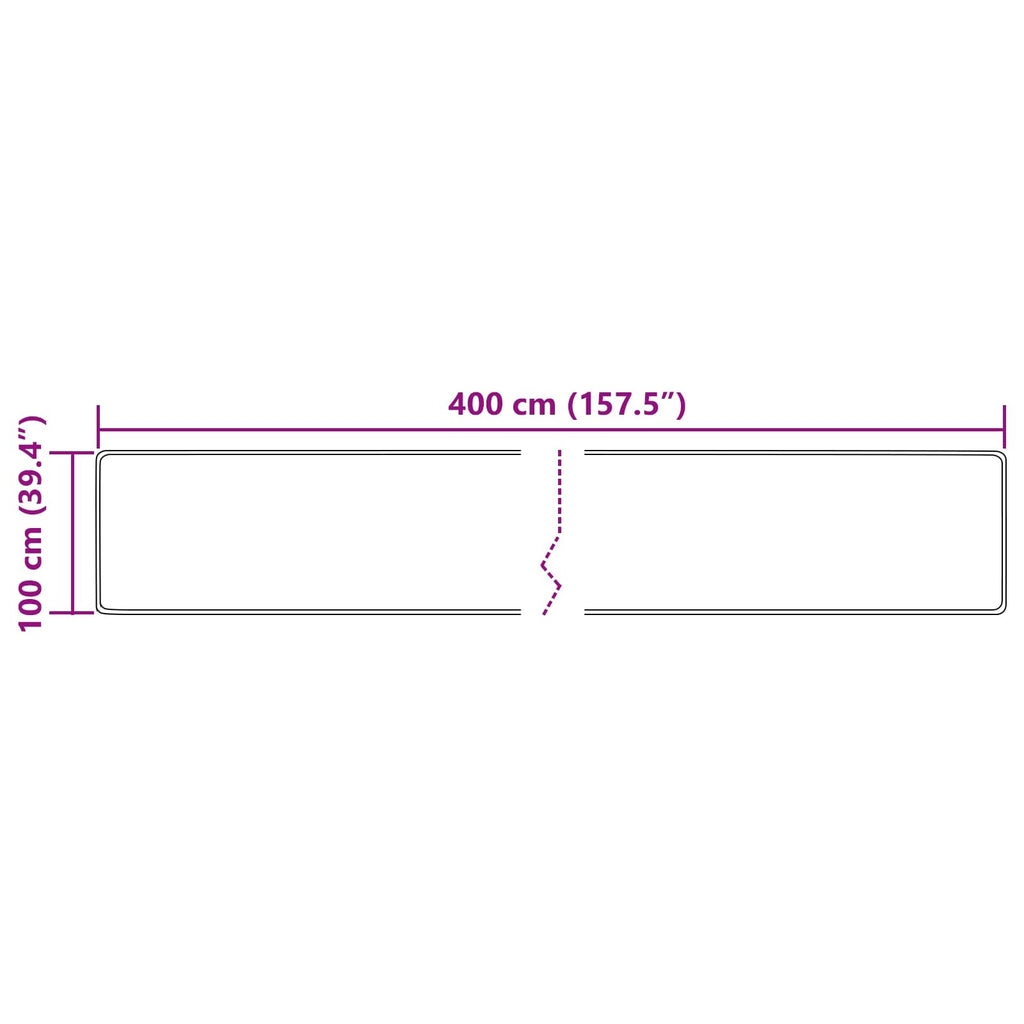 Runner Tappeto MARSA Crema 100 x 400 cm Poliestere e PVC