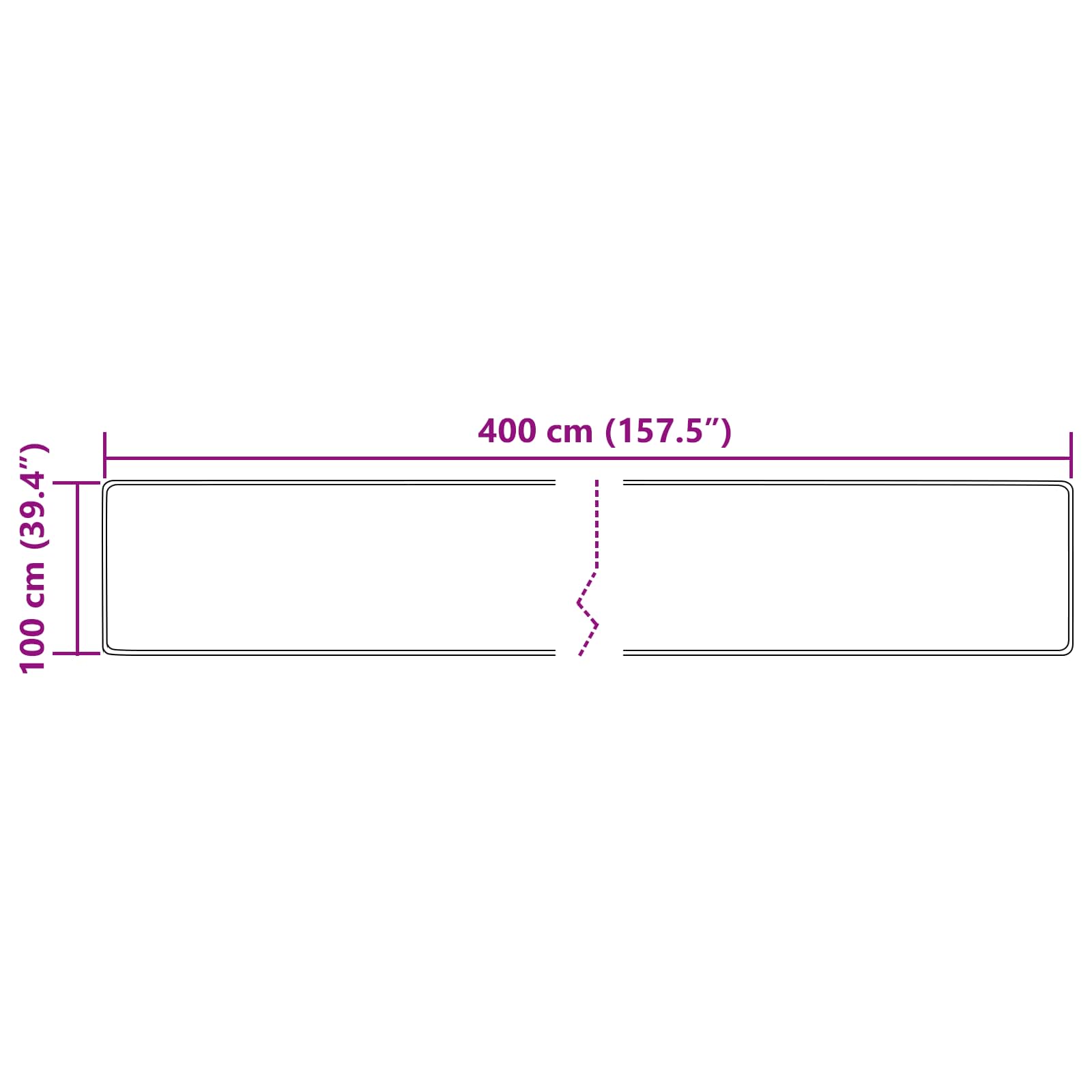 Runner Tappeto MARSA Crema 100 x 400 cm Poliestere e PVC