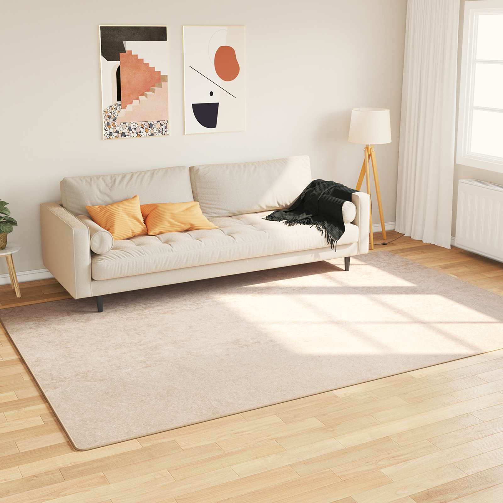 Runner Tappeto MARSA Crema 150 x 230 cm Poliestere e PVC