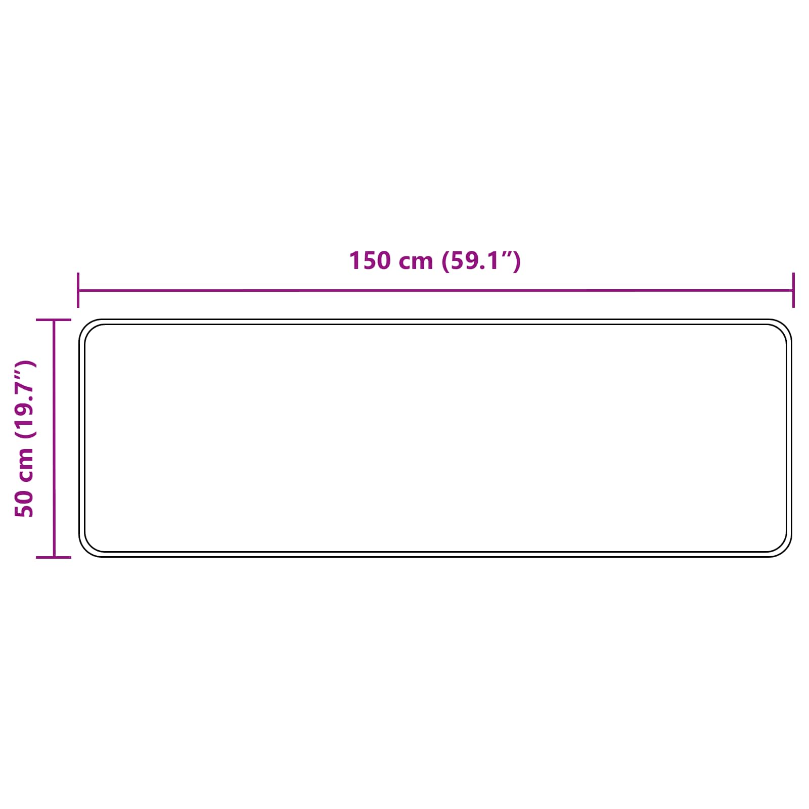Runner Tappeto MARSA Beige 50 x 150 cm Poliestere e PVC