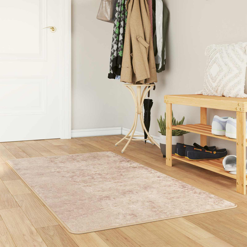 Runner Tappeto MARSA Beige 100 x 150 cm Poliestere e PVC