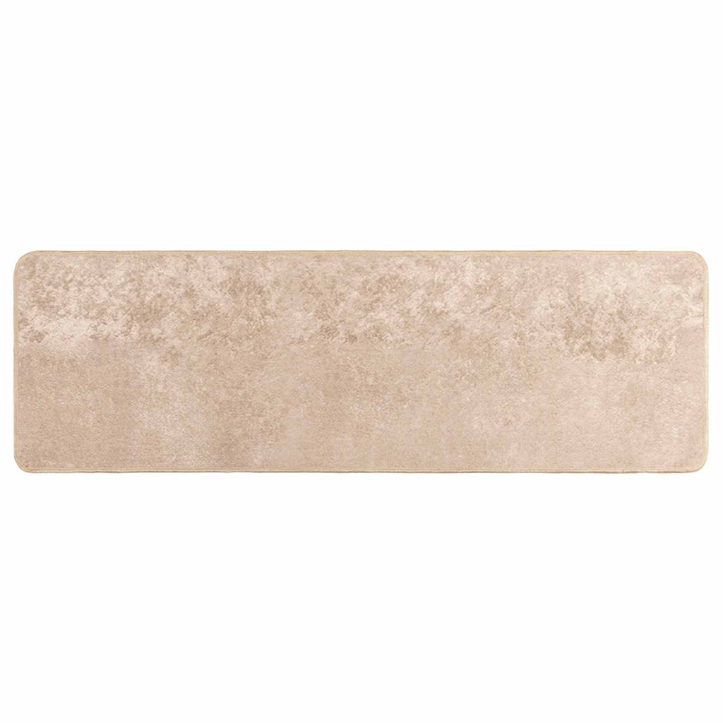 Runner Tappeto MARSA Beige 100 x 300 cm Poliestere e PVC