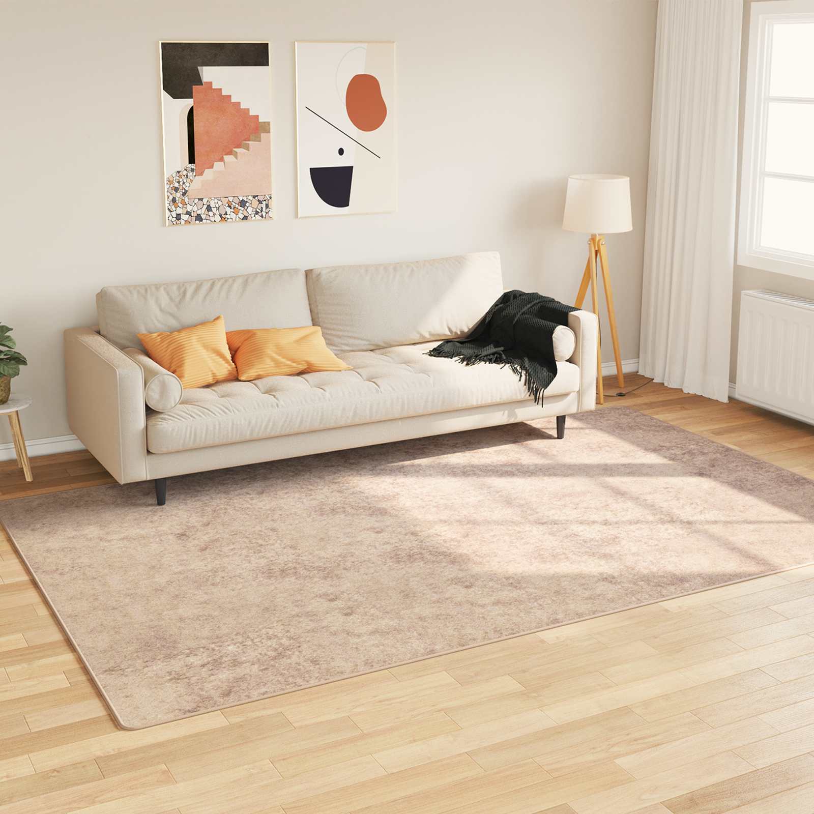 Runner Tappeto MARSA Beige 150 x 230 cm Poliestere e PVC