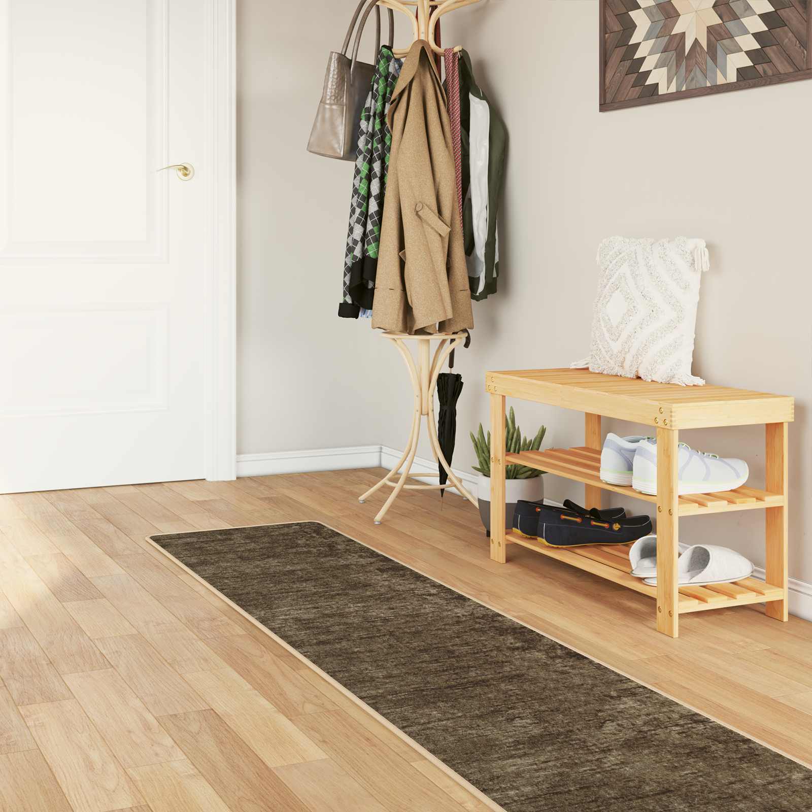 Runner Tappeto MARSA Verde Foresta 50 x 450 cm Poliestere e PVC