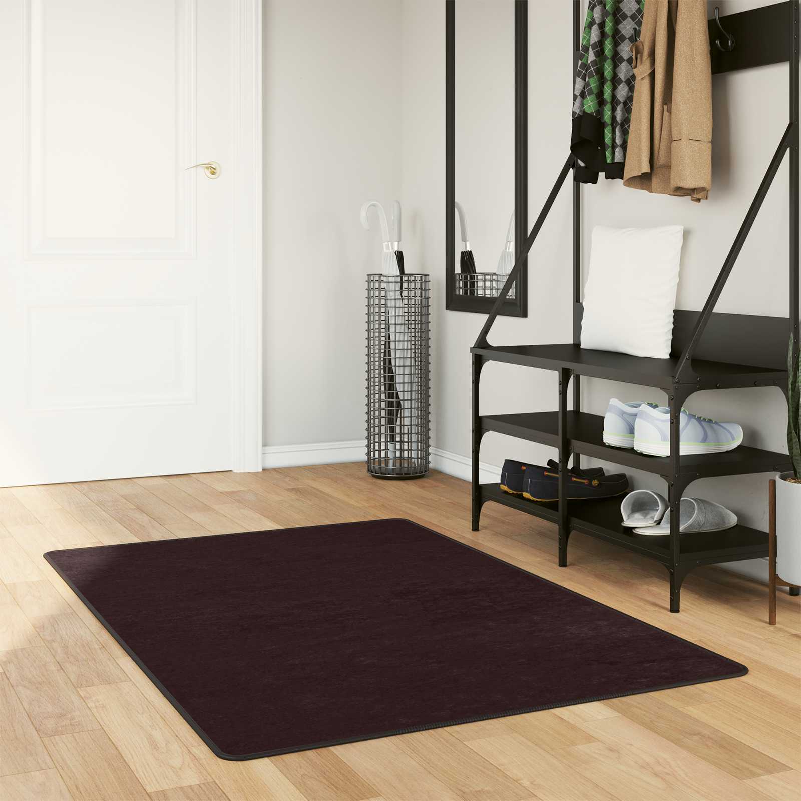 Runner Tappeto MARSA Antracite 80 x 100 cm Poliestere e PVC