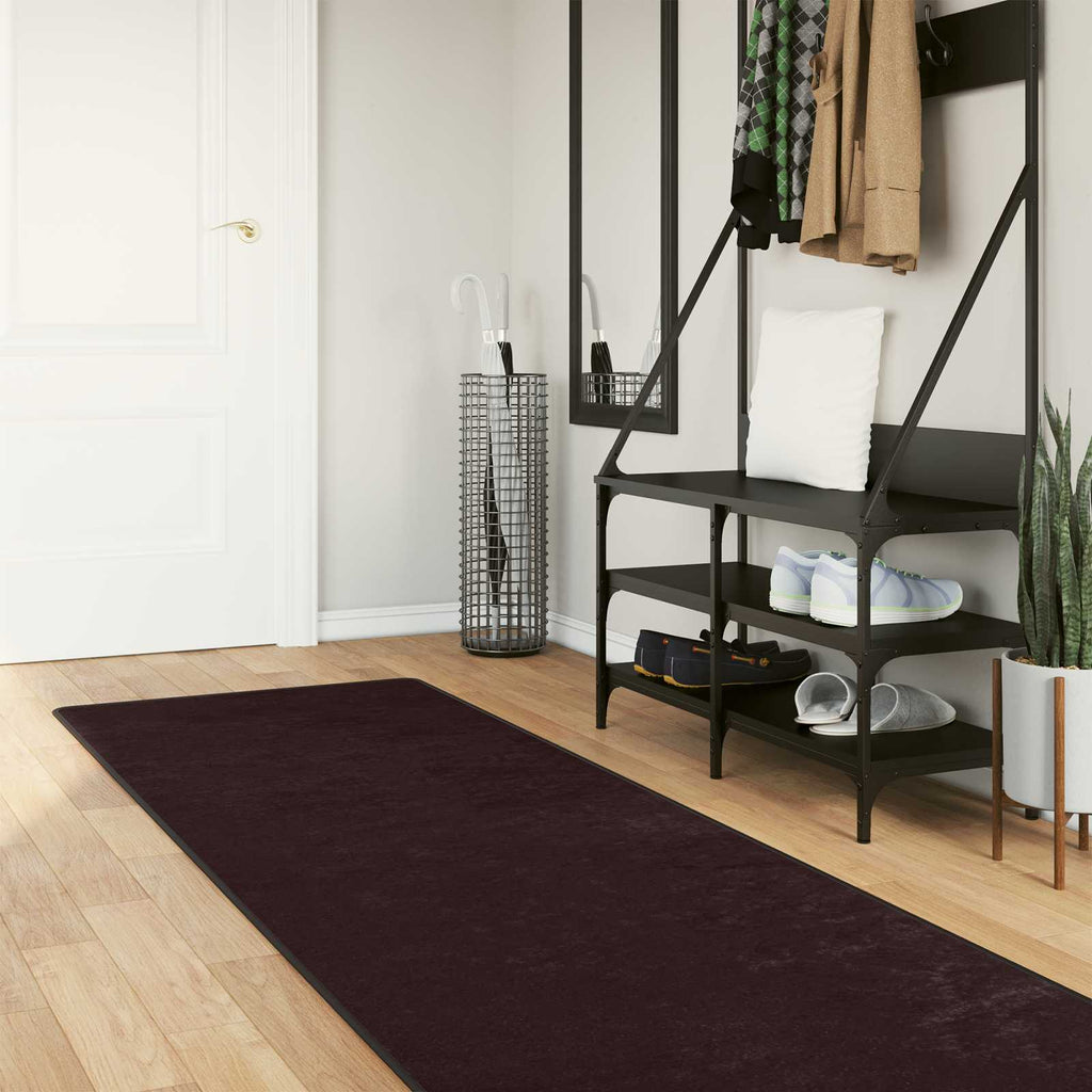 Runner Tappeto MARSA Antracite 80 x 450 cm Poliestere e PVC