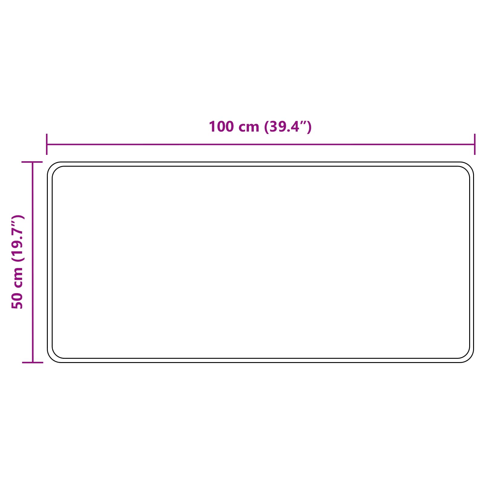 Runner Tappeto MARSA Grigio 50 x 100 cm Poliestere e PVC