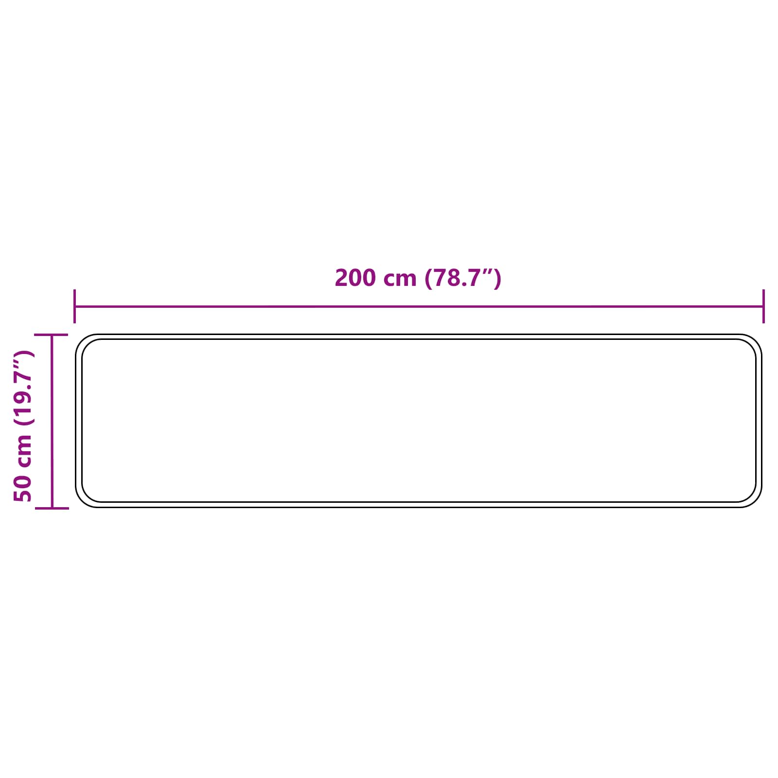 Runner Tappeto MARSA Grigio 50 x 200 cm Poliestere e PVC