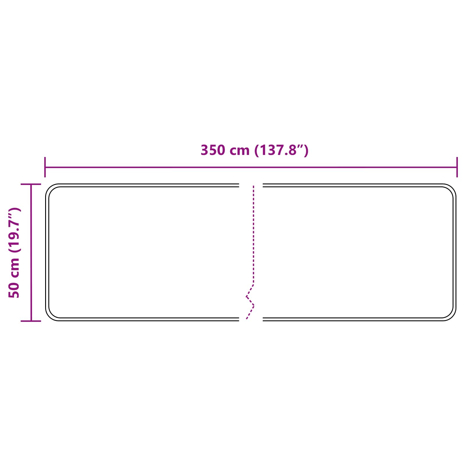 Runner Tappeto MARSA Grigio 50 x 350 cm Poliestere e PVC
