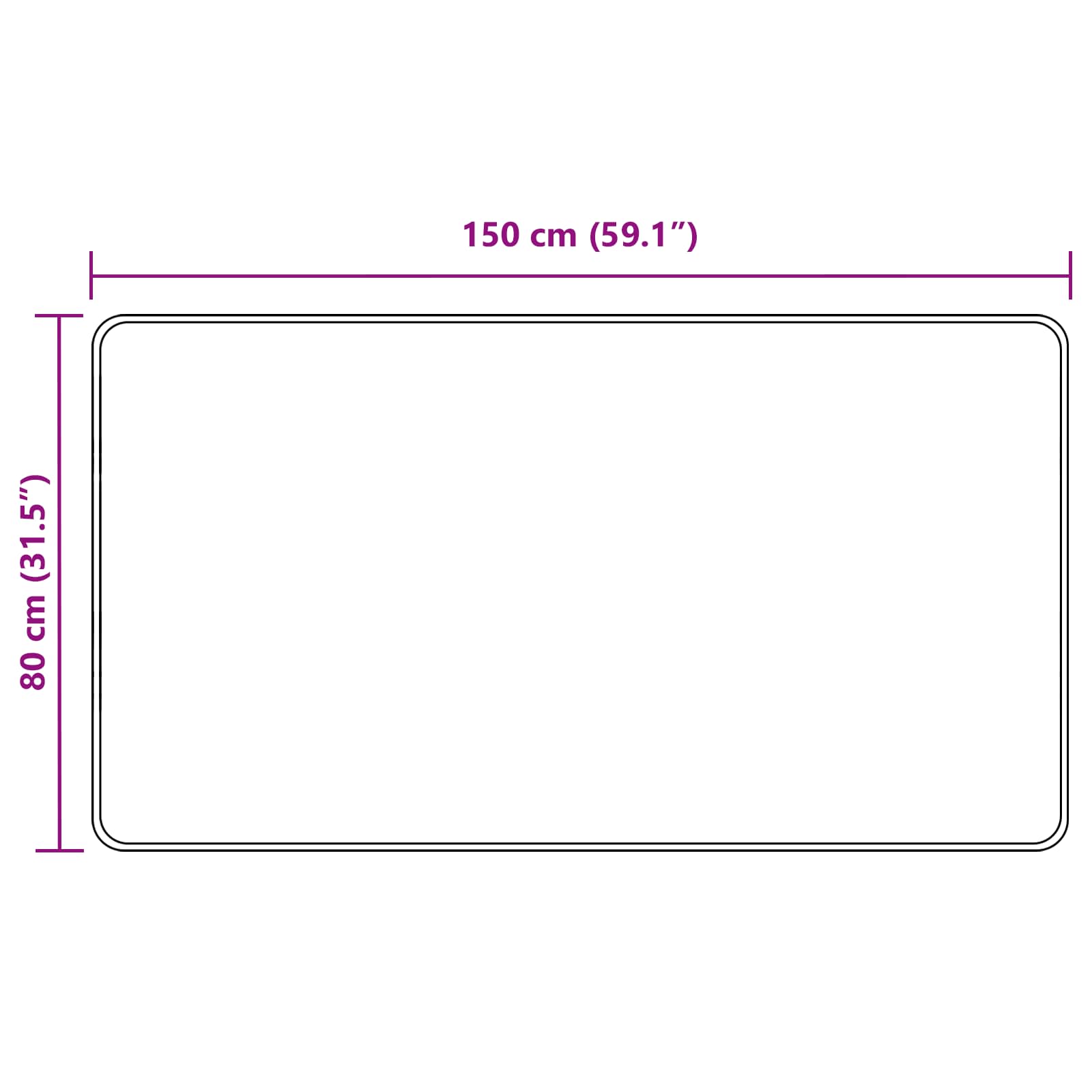 Runner Tappeto MARSA Grigio 80 x 150 cm Poliestere e PVC
