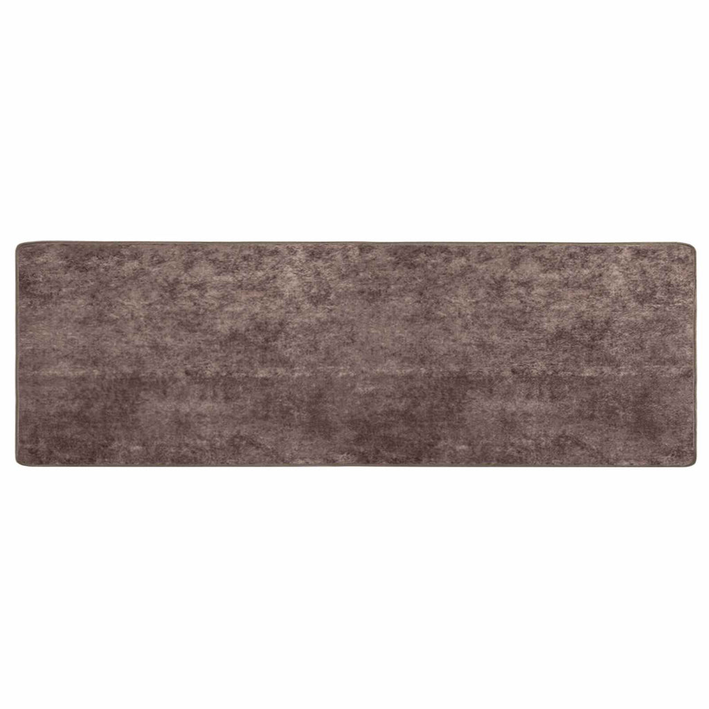 Runner Tappeto MARSA Grigio 80 x 250 cm Poliestere e PVC