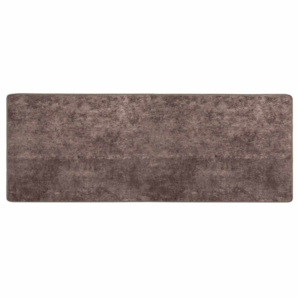 Runner Tappeto MARSA Grigio 100 x 250 cm Poliestere e PVC