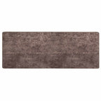 Runner Tappeto MARSA Grigio 100 x 250 cm Poliestere e PVC