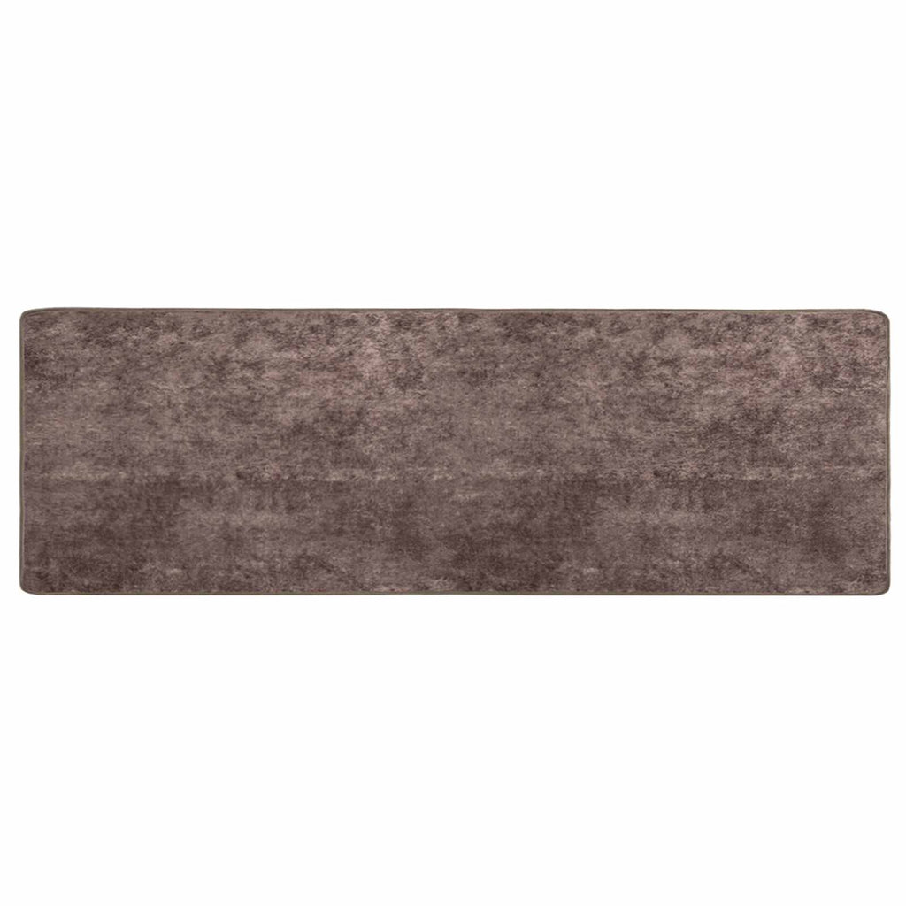 Runner Tappeto MARSA Grigio 100 x 300 cm Poliestere e PVC
