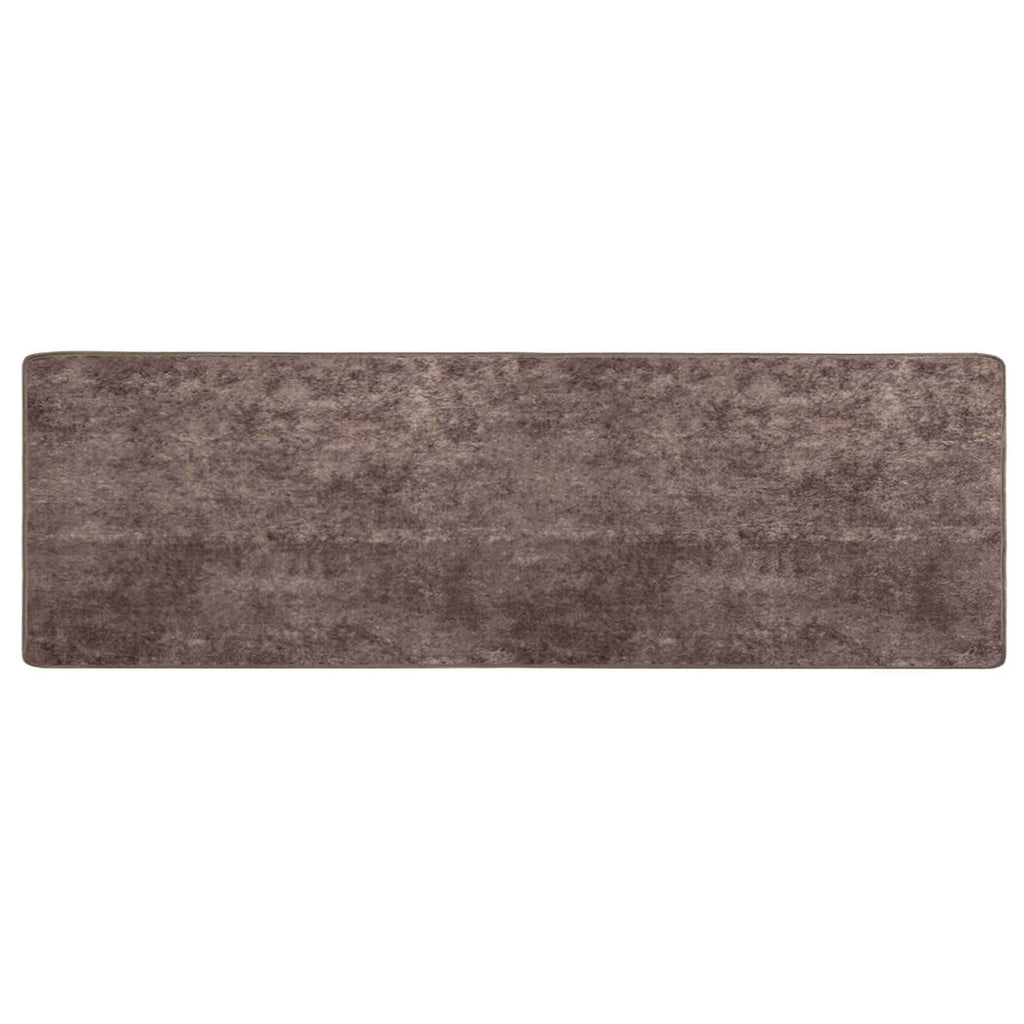 Runner Tappeto MARSA Grigio 100 x 350 cm Poliestere e PVC