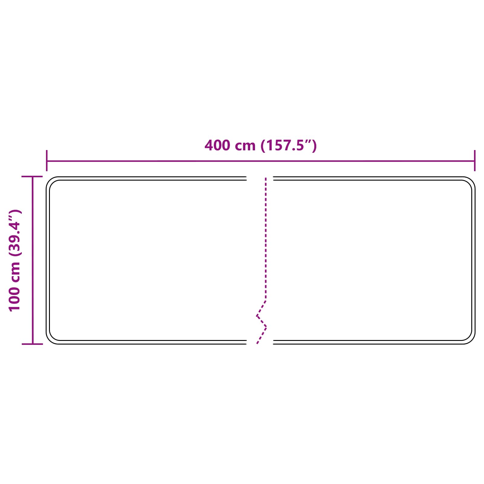 Runner Tappeto MARSA Grigio 100 x 400 cm Poliestere e PVC