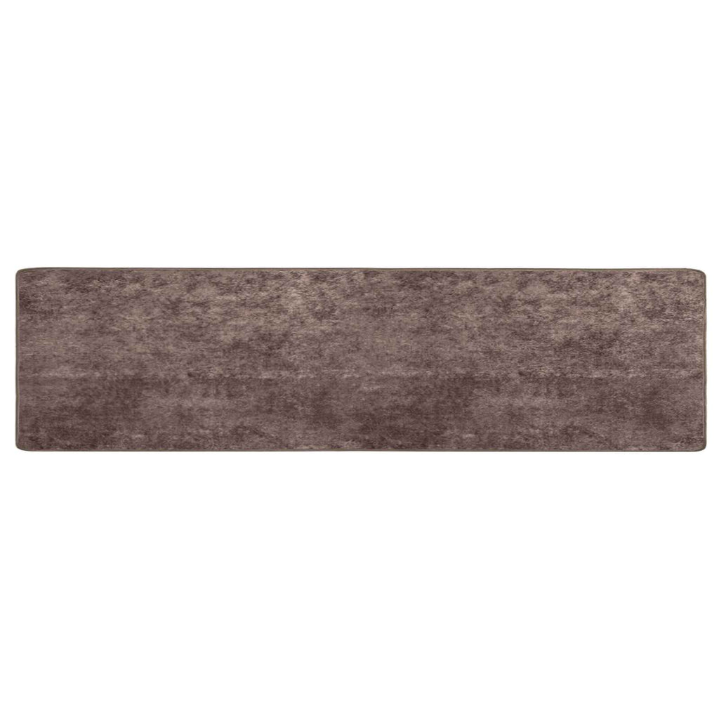 Runner Tappeto MARSA Grigio 100 x 400 cm Poliestere e PVC