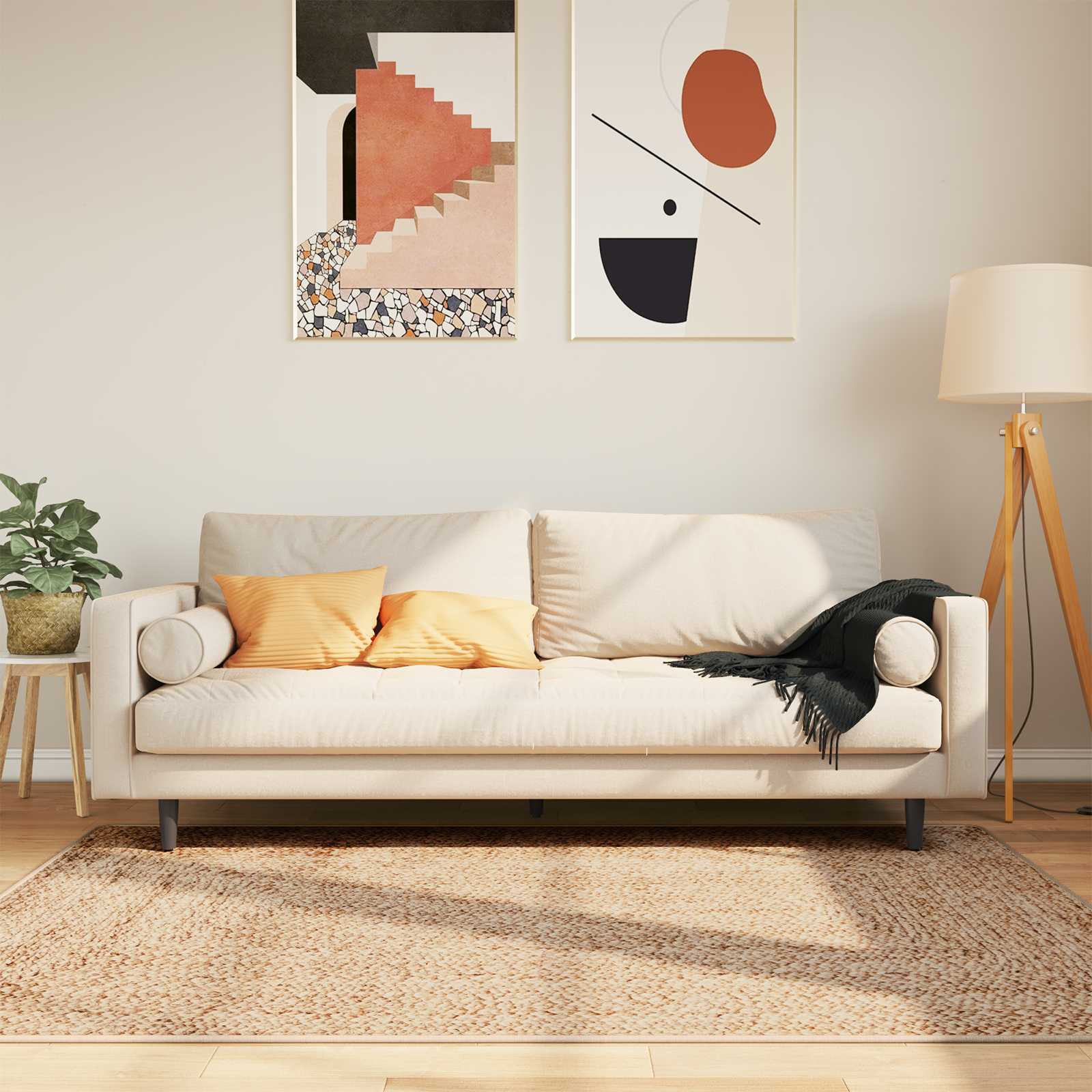 Runner Tappeto MARSA Giallo 120 x 170 cm Poliestere e PVC