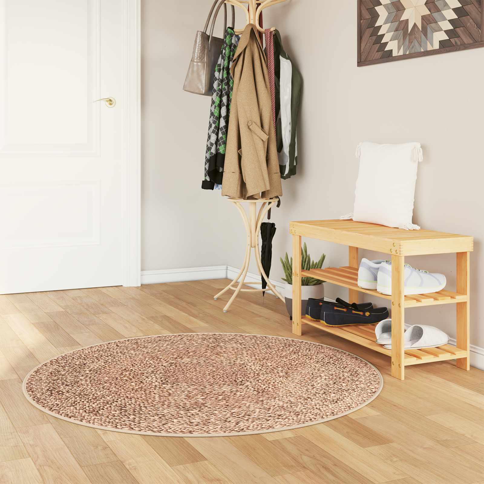 Runner Tappeto MARSA Giallo 120 x 120 cm Poliestere e PVC